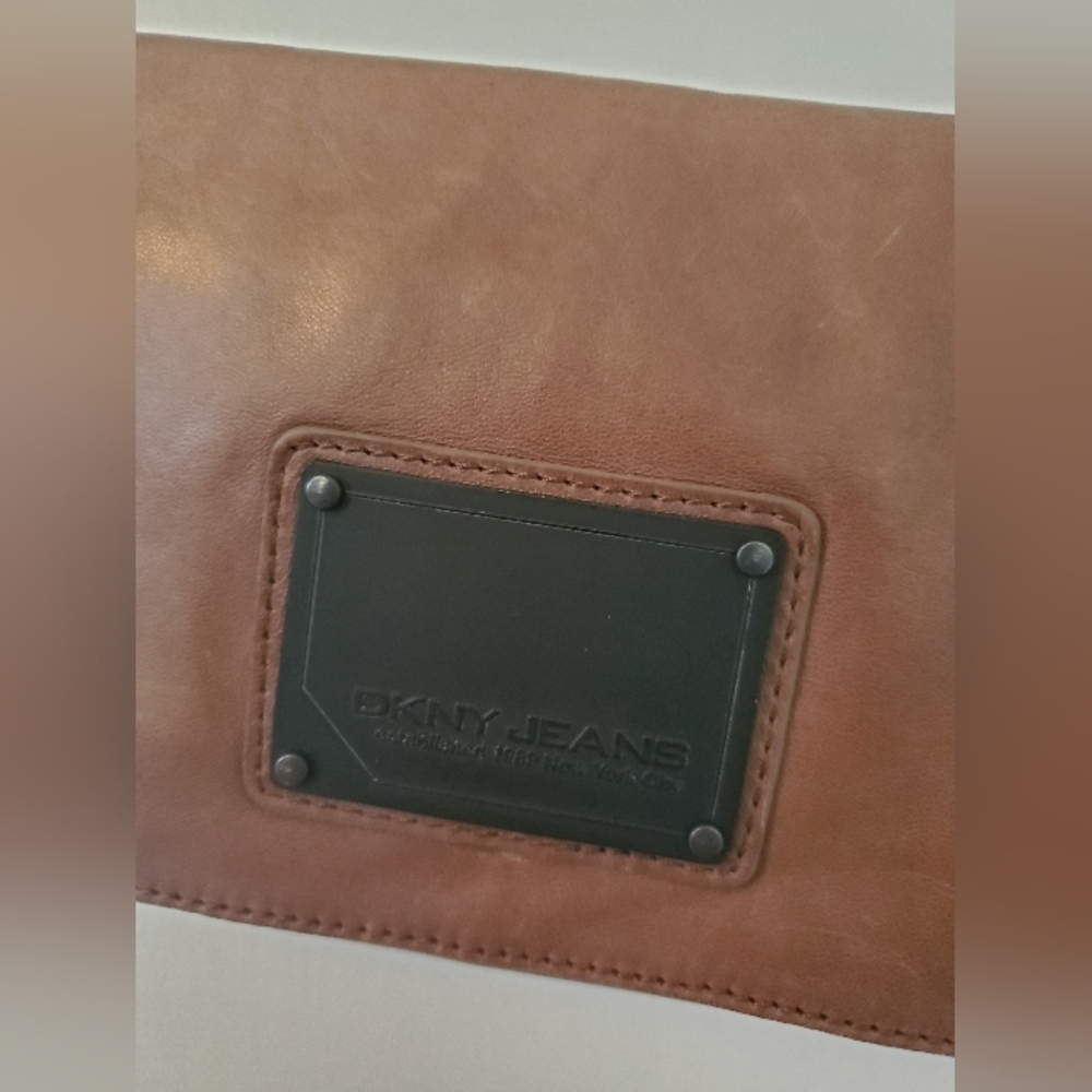 DKNY Jeans – Lamb Leather Clutch/Purse – Brown - Picture 3 of 7